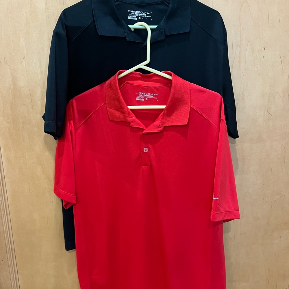 Nike Men's Polo Shirt in Red and Black